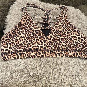Chic Animal Print Strappy Bralette NWT